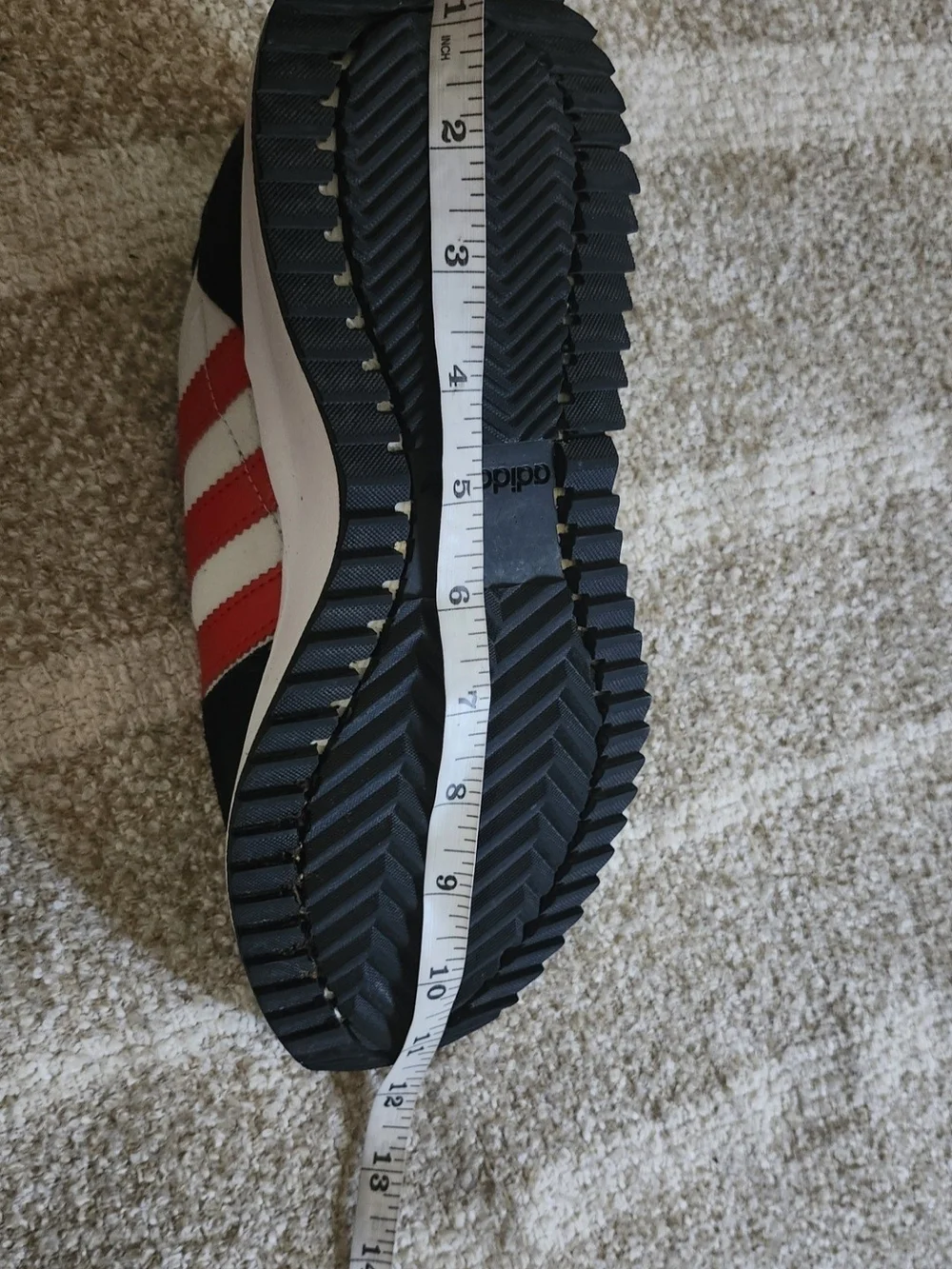 Adidas Retro Runner Sneakers in White, Black & Red